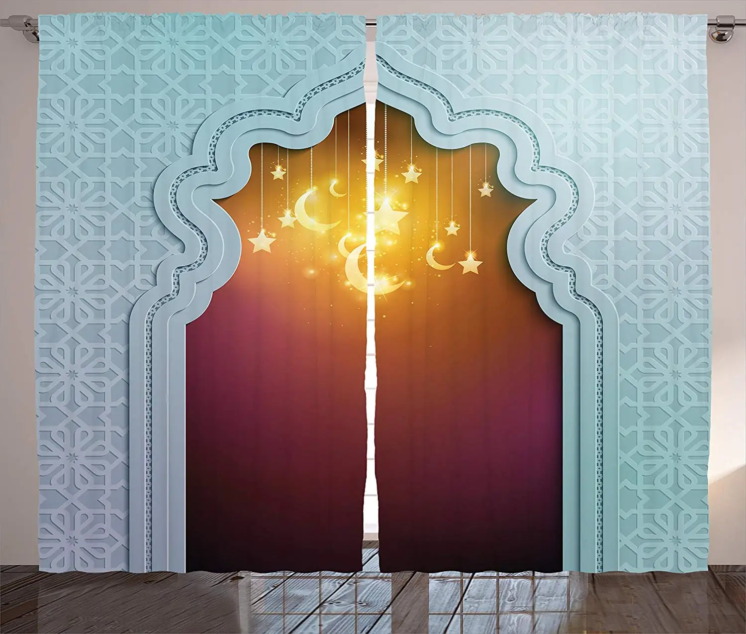 Moroccan Curtains Door with Star and Moon Artistic Style Arabic Words Oriental Design Living Room Bedroom Window Drapes
Moroccan Curtains Door with Star and Moon Artistic Style Arabic Words Oriental Design Living Room Bedroom Window Drapes