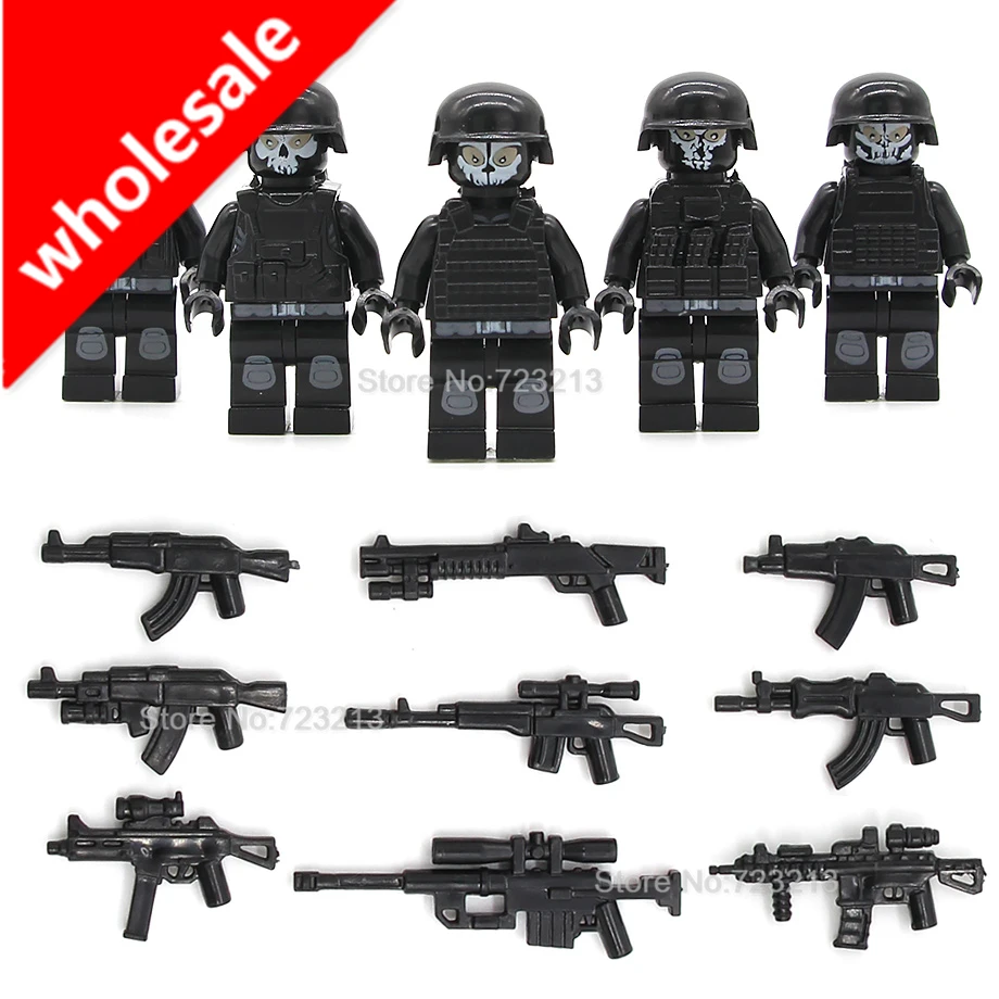 Wholesale 100pcs/lot SWAT Ghost Soldier Military Gun Weapon Duty Call Building Blocks Sets Models Bricks Toys
Wholesale 100pcs/lot SWAT Ghost Soldier Military Gun Weapon Duty Call Building Blocks Sets Models Bricks Toys