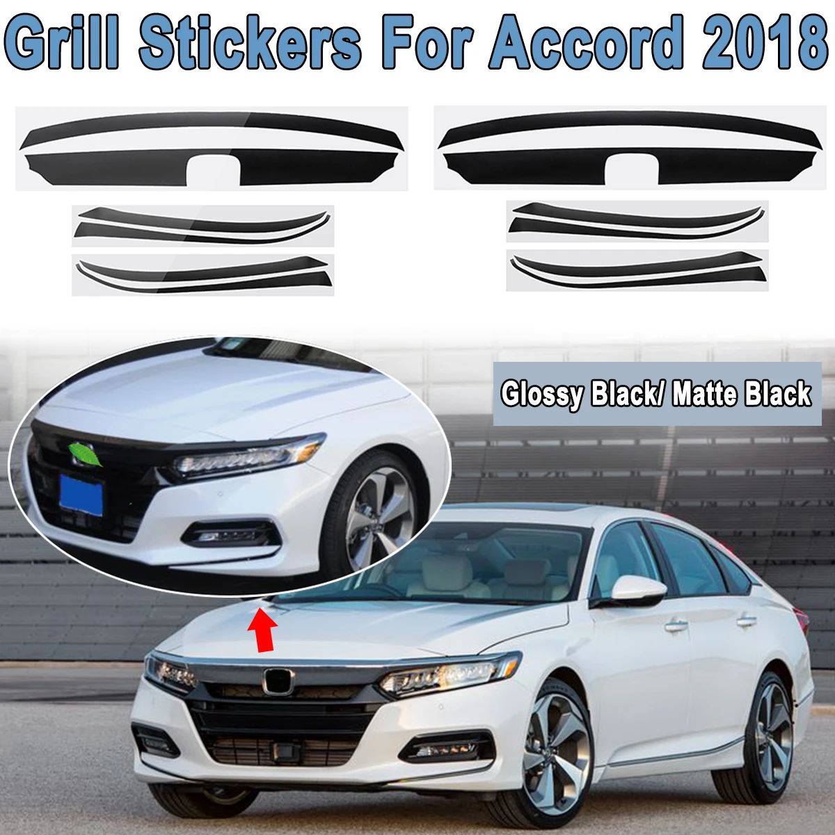 Matte Black/ Glossy Black Car Sticker Grill Chrome Delete Kit Grille Trim Sticker Decals For Honda For Accord For Sedan 2018
Matte Black/ Glossy Black Car Sticker Grill Chrome Delete Kit Grille Trim Sticker Decals For Honda For Accord For Sedan 2018