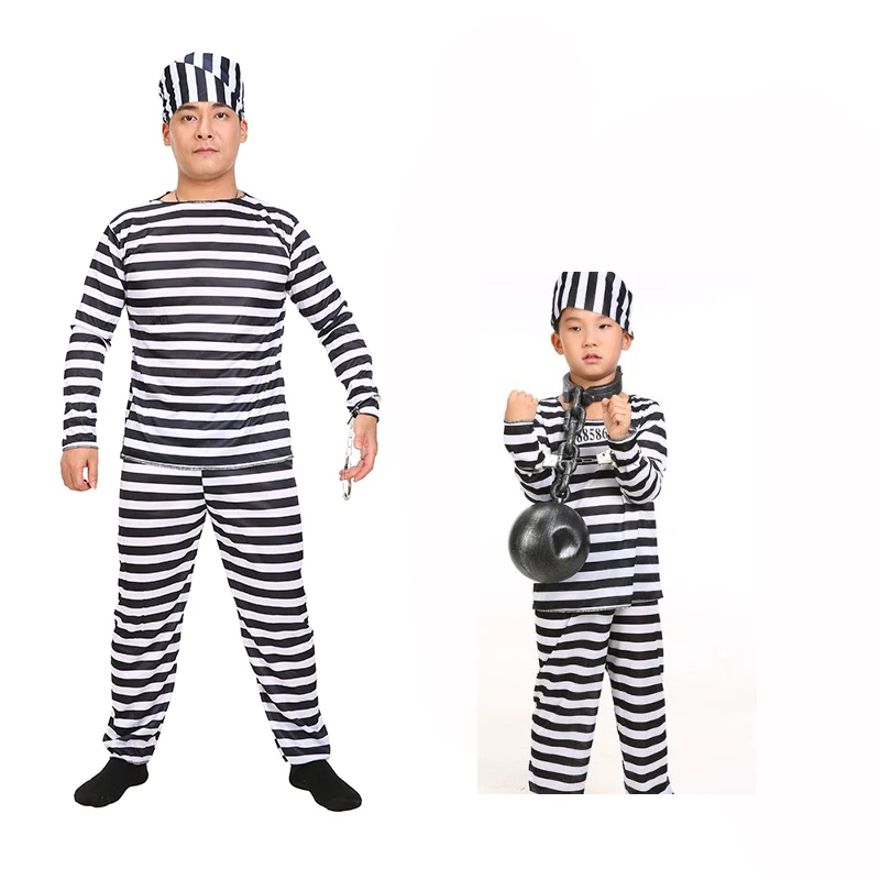 Halloween Party Clothes Carnival Cosplay adult children Prisoner Costumes Strip Black Color clothing for men boy
Halloween Party Clothes Carnival Cosplay adult children Prisoner Costumes Strip Black Color clothing for men boy