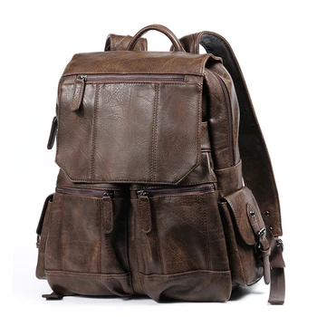 Vintage Men Backpack Travel Bag Pu Leather Male Backpacks Large Capacity Student Laptop School Backpacks sac a dos homme WBS675
Vintage Men Backpack Travel Bag Pu Leather Male Backpacks Large Capacity Student Laptop School Backpacks sac a dos homme WBS675
