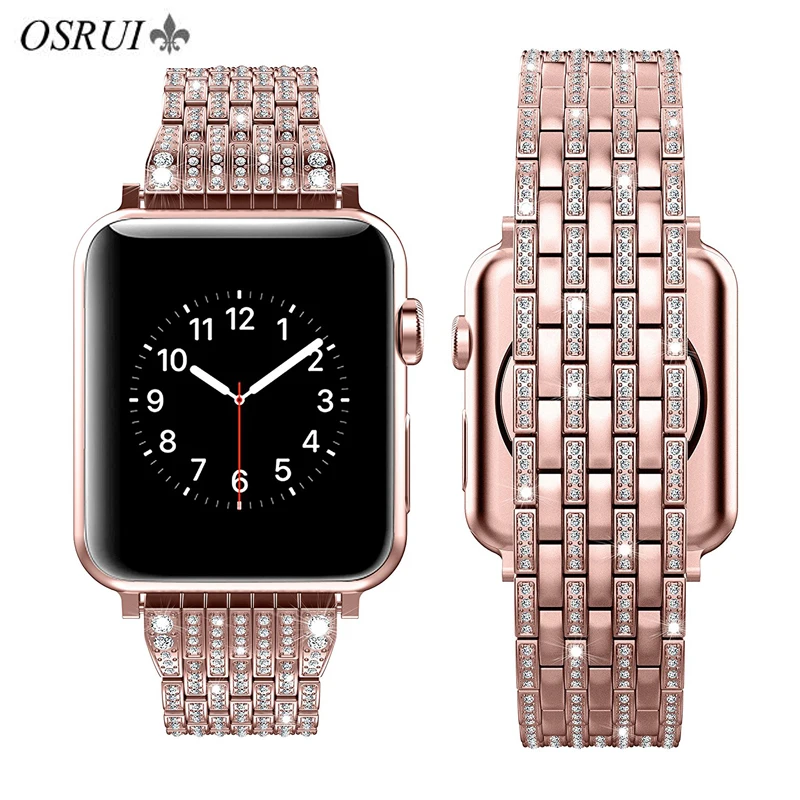 OSRUI Luxury Diamond Strap for apple watch 44mm 42mm 40mm 38mm Stainless Steel Watch Band For iWatch series 4 3 2 1 Accessories
OSRUI Luxury Diamond Strap for apple watch 44mm 42mm 40mm 38mm Stainless Steel Watch Band For iWatch series 4 3 2 1 Accessories
