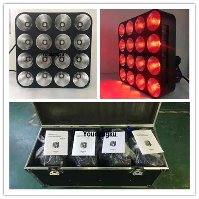 4pcs/lot Stage Light 16x30w LED Disco Light Matrix Blinder Panel 4x4 3in1 rgb LED Matrix beam light with flightcase
4pcs/lot Stage Light 16x30w LED Disco Light Matrix Blinder Panel 4x4 3in1 rgb LED Matrix beam light with flightcase