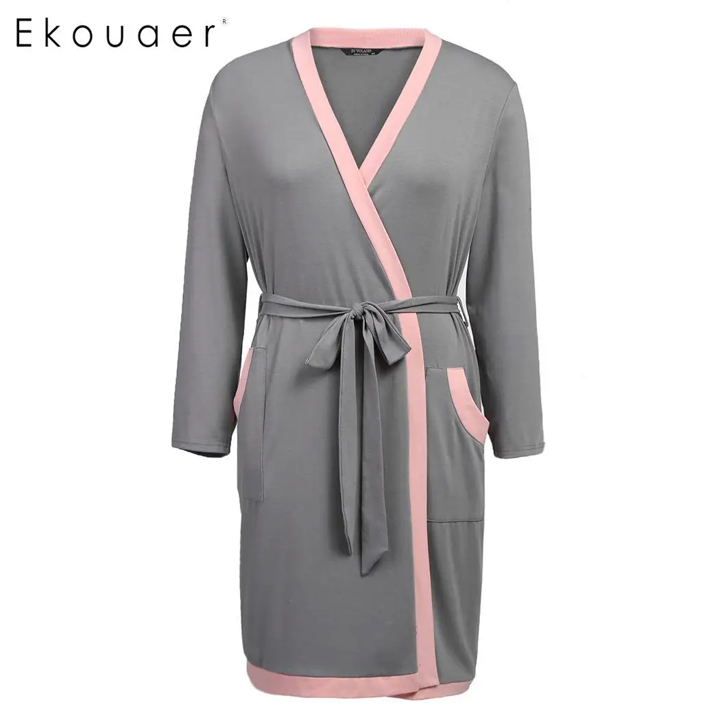 Ekouaer Plus Size Long Bathrobe Sleepwear Robes Soft Cotton Women Long Sleeve Bathroom Spa Robe Lounge Nightwear XL-5XL
Ekouaer Plus Size Long Bathrobe Sleepwear Robes Soft Cotton Women Long Sleeve Bathroom Spa Robe Lounge Nightwear XL-5XL