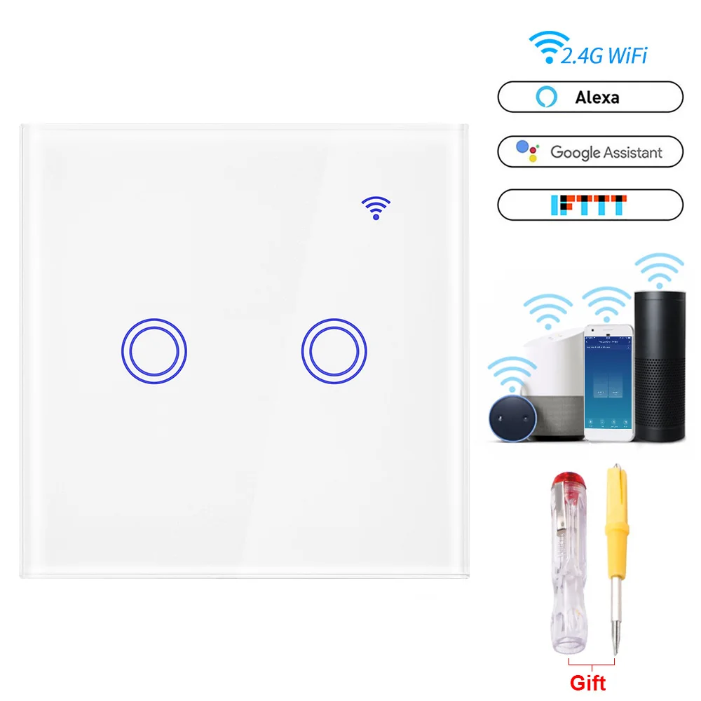 Wifi Touch Switch Smart Switch Intelligent Light APP Remote Control Switch Works with Alexa and Google Home EU/UK Plug
Wifi Touch Switch Smart Switch Intelligent Light APP Remote Control Switch Works with Alexa and Google Home EU/UK Plug
