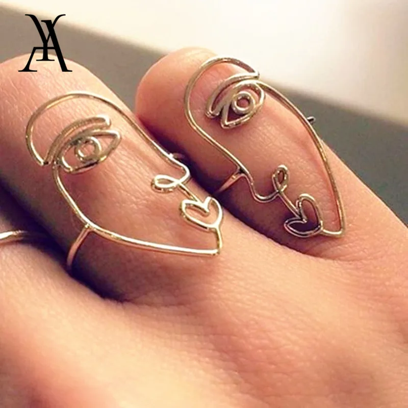2PCS/Set Hip Hop Unique Abstract Face Ring Set Hollow Minimalist Matching Half Face Rings for Women Anillos Mujer
2PCS/Set Hip Hop Unique Abstract Face Ring Set Hollow Minimalist Matching Half Face Rings for Women Anillos Mujer