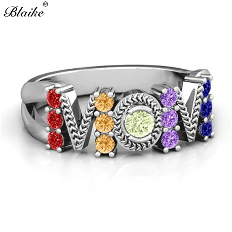 Blaike Mystic Rainbow Zircon MOM Ring 925 Silver Filled Multicolor CZ Birthstone Rings for Women Mother's Day Fashion Jewelry
Blaike Mystic Rainbow Zircon MOM Ring 925 Silver Filled Multicolor CZ Birthstone Rings for Women Mother's Day Fashion Jewelry