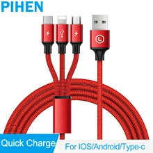 PIHEN 3 in 1 USB-C Charging Cable 3A Super Quick Charge USB3.0 with Type-C Iphone USB Extension Cable for samsung dex chromebook 
PIHEN 3 in 1 USB-C Charging Cable 3A Super Quick Charge USB3.0 with Type-C Iphone USB Extension Cable for samsung dex chromebook