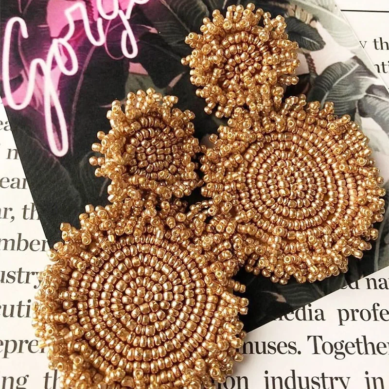 bohemiang stud earrings for women big earrings fashion Jewelry statement earrings gold color earrings