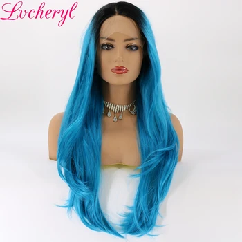 Lvcheryl Ombre Blue Black Roots Glueless High Temperature Fiber Hair Wigs Natural Long Wavy Synthetic Lace Front Wig for Women
Lvcheryl Ombre Blue Black Roots Glueless High Temperature Fiber Hair Wigs Natural Long Wavy Synthetic Lace Front Wig for Women