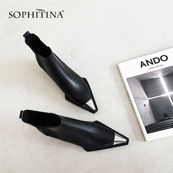 SOPHITINA Fashion Square Toe Boots Metal Decoration High Quality Cow Leather Comfortable Solid Shoes New Women's Pumps MO242
SOPHITINA Fashion Square Toe Boots Metal Decoration High Quality Cow Leather Comfortable Solid Shoes New Women's Pumps MO242