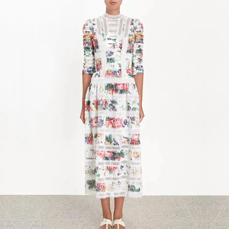 Luxury Brand 2019 Runway Designer Elegant Maxi Dress Floral Print Lace Patchwork Linen Vintage Dress Holiday Vacation Vestidos
Luxury Brand 2019 Runway Designer Elegant Maxi Dress Floral Print Lace Patchwork Linen Vintage Dress Holiday Vacation Vestidos