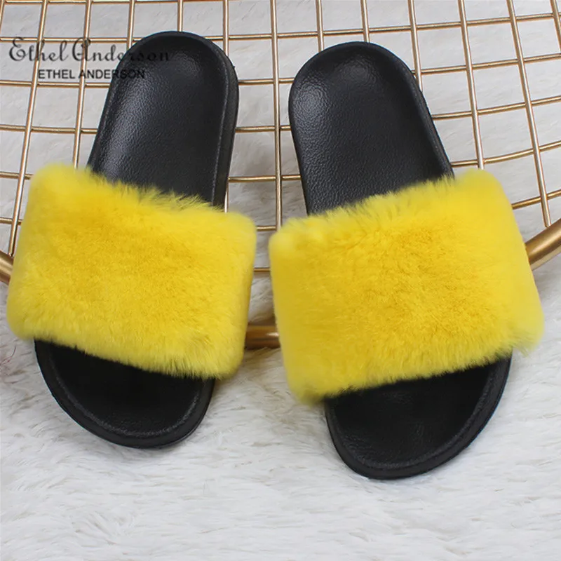 ETHEL ANERSON REAL Rex Rabbit Fur Slippers Lady Good Quality Indoor Flat Non-slip Home Outdoor Sandals Plus Size
ETHEL ANERSON REAL Rex Rabbit Fur Slippers Lady Good Quality Indoor Flat Non-slip Home Outdoor Sandals Plus Size