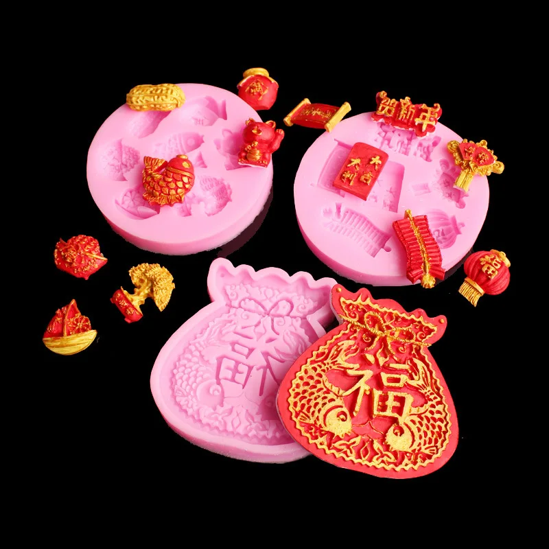 Chinese style series silicone mold koi blessing bag firecracker silicone mold DIY fondant cake mold soft candy dry pes mold
Chinese style series silicone mold koi blessing bag firecracker silicone mold DIY fondant cake mold soft candy dry pes mold