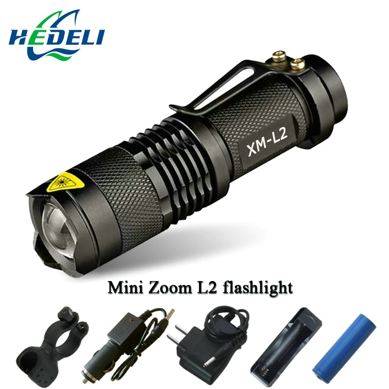 Mini Led CREE XM-L2 Flashlight Torch Tactical lanterna 5 mode waterproof 3800 Lumens Use 18650 rechargeable battery
Mini Led CREE XM-L2 Flashlight Torch Tactical lanterna 5 mode waterproof 3800 Lumens Use 18650 rechargeable battery