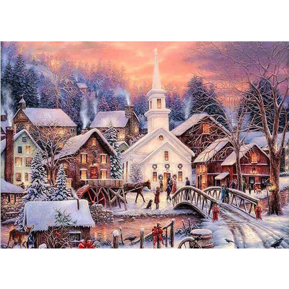 DIY Diamond Painting Cross Stitch Scenic snow house Mosaic Full Rhinestones 5D Diamond Embroidery Icon Home Decor Painting FZ610
DIY Diamond Painting Cross Stitch Scenic snow house Mosaic Full Rhinestones 5D Diamond Embroidery Icon Home Decor Painting FZ610