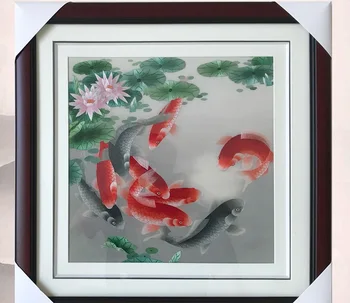 Handmade 100% Mulberry Silk Thread Finished Suzhou Embroidery not include frame ,Nine carp and lotus 35*35cm
Handmade 100% Mulberry Silk Thread Finished Suzhou Embroidery not include frame ,Nine carp and lotus 35*35cm