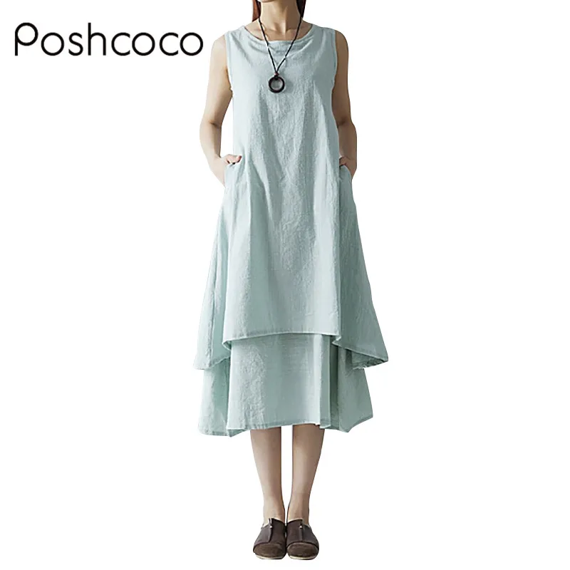 Poshcoco Cotton Linen Style Sleeveless O-ncek Women Loose White Long Dress For Female Maxi Sundress 2017 Summer Women's Dresses
Poshcoco Cotton Linen Style Sleeveless O-ncek Women Loose White Long Dress For Female Maxi Sundress 2017 Summer Women's Dresses