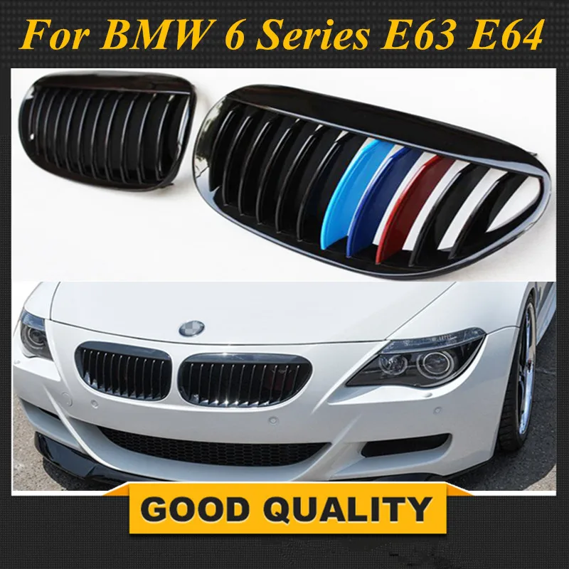 Фото For BMW E63 E64 Front Bumper Kidney Grille 6 Series Coupe Convertible 2004 - 2010 630i 650i 2-Slat Grill | Автомобили и мотоциклы