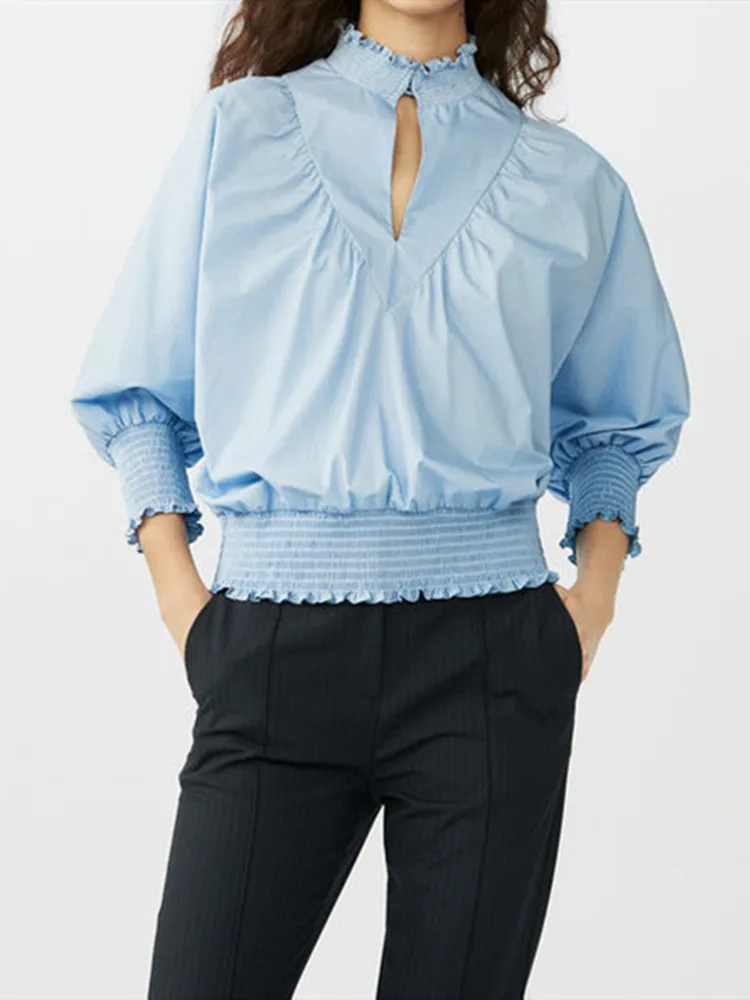 Spring Autumn Women Blouse White/Blue Shirts ladies casual Top Bat sleeve Blouses and tops
Spring Autumn Women Blouse White/Blue Shirts ladies casual Top Bat sleeve Blouses and tops