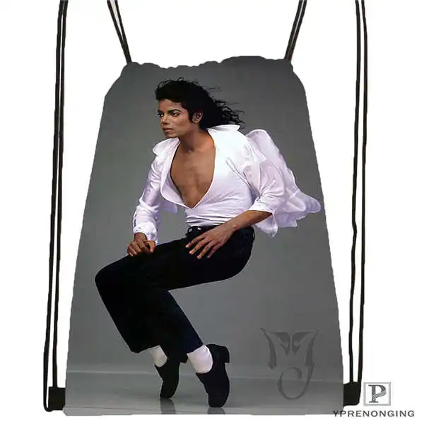 Custom Michael Jackson @ 1 рюкзак на шнурке сумка милый Детская (Черная задняя часть) 31x40 см