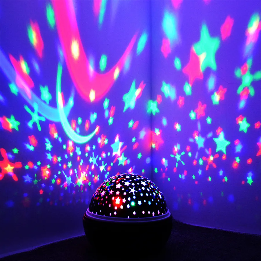 Coversage Rotating Night Light Projector Spin Starry Sky Star Master Children Kids Baby Sleep Romantic Led USB Lamp Projection