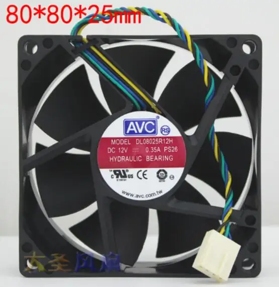 Original 8025 8CM DL08025R12H hydraulic bearing 4-wire temperature control CPU fan
Original 8025 8CM DL08025R12H hydraulic bearing 4-wire temperature control CPU fan