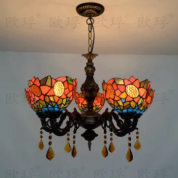 Garden sunflowers 5 heads dining room bedroom Crystal lamps Tiffany Stained glass Restaurant Pendant Lights 110-240V E27
Garden sunflowers 5 heads dining room bedroom Crystal lamps Tiffany Stained glass Restaurant Pendant Lights 110-240V E27