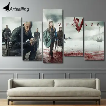 ArtSailing 5 Pieces Printed Vikings Ragnar Lodbrok Paintings Wall Art Canvas Modular Living Room Bedroom Home Decoration ny-1985
ArtSailing 5 Pieces Printed Vikings Ragnar Lodbrok Paintings Wall Art Canvas Modular Living Room Bedroom Home Decoration ny-1985