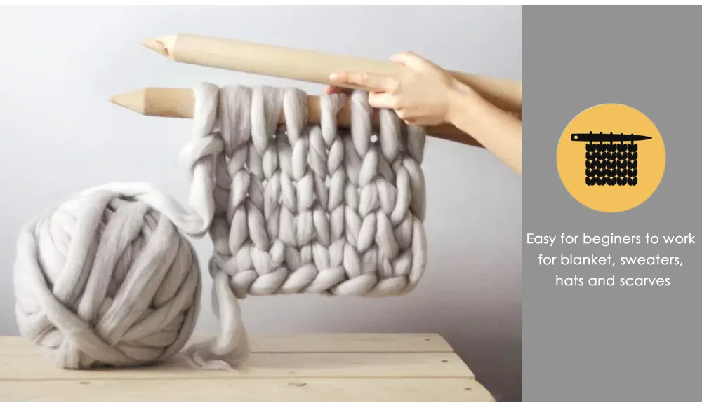 DIY Chunky Wool Yarn for Kniing Blanket Scarf Hat