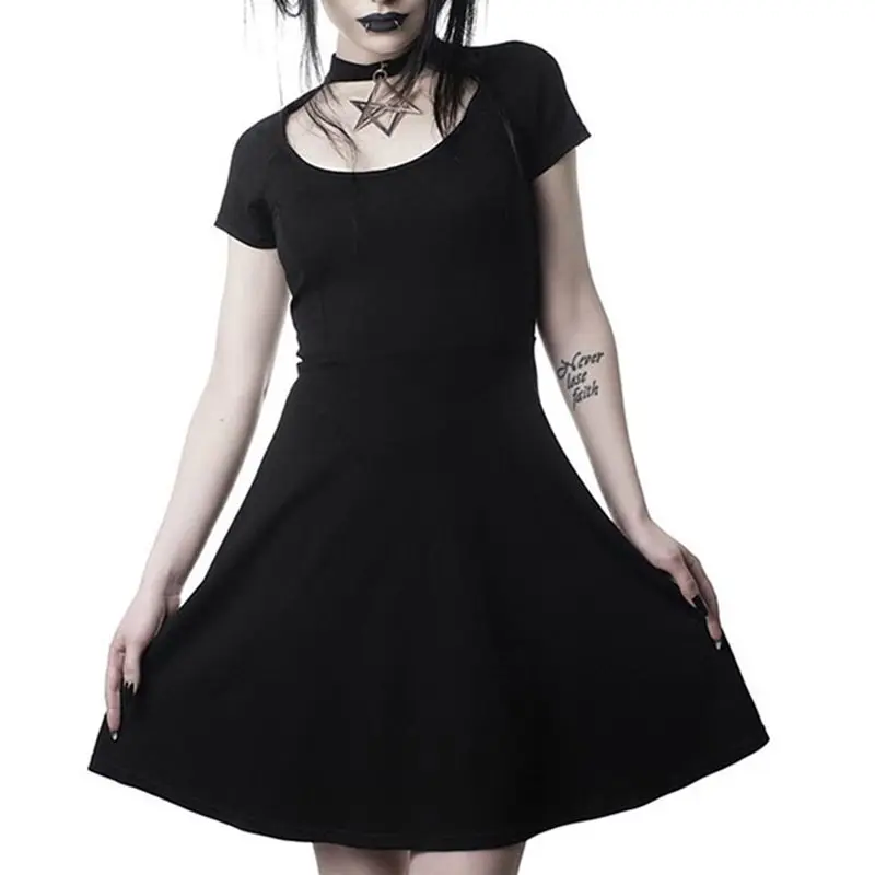 Black Halter Summer Dress Women Gothic Hollow 3D Pentagram Zipper Sexy Mini A Line 2019 Stylish Party Casual Goth Short Dresses
Black Halter Summer Dress Women Gothic Hollow 3D Pentagram Zipper Sexy Mini A Line 2019 Stylish Party Casual Goth Short Dresses