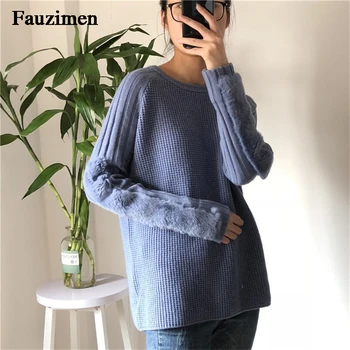knitted women cashmere Sweater Real Fur Sleeves pullover cuff colorfull fur tops female fashion fur Jumper Turtleneck Knitwear
knitted women cashmere Sweater Real Fur Sleeves pullover cuff colorfull fur tops female fashion fur Jumper Turtleneck Knitwear