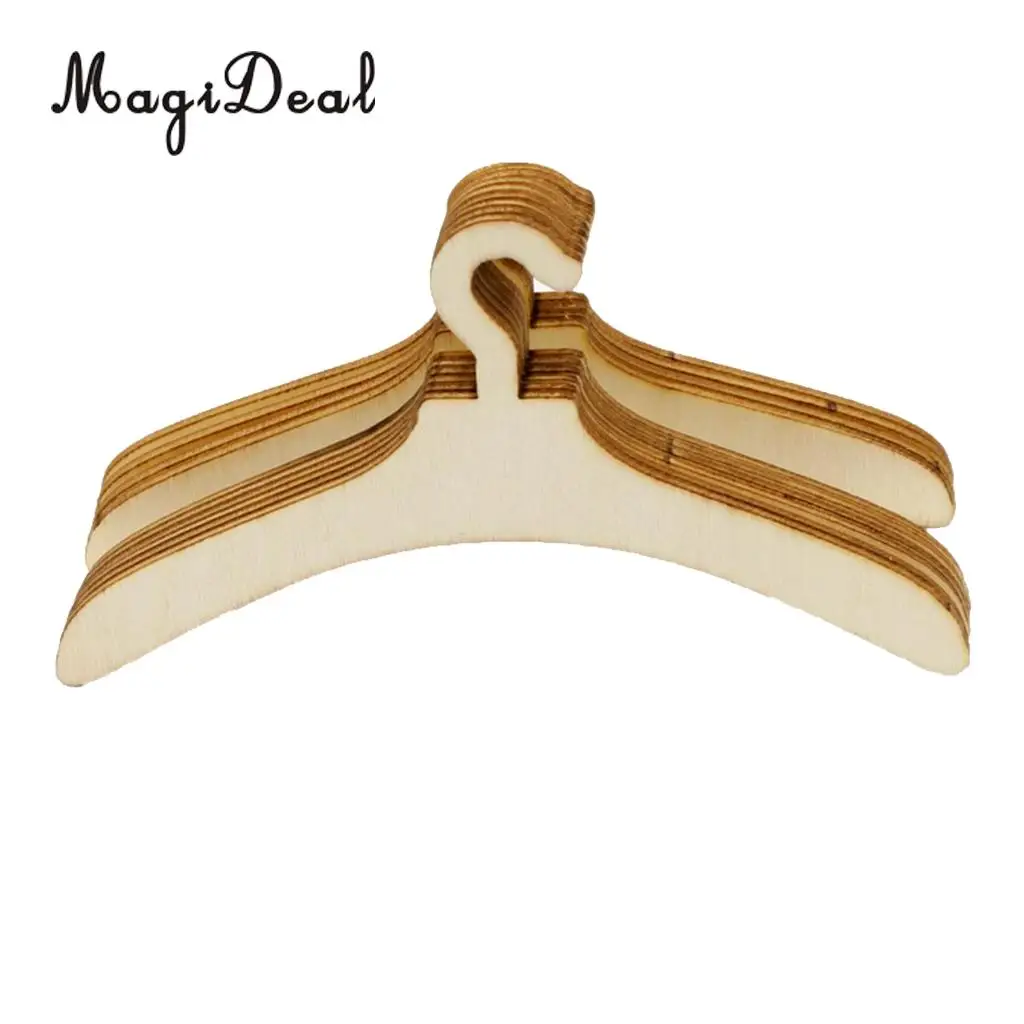 10Pcs/Set Mini Size Hangers for Baby Girl 5 Inch Doll Hangers Furniture Accs DIY Assembled Craft Dollhouse Decor 17.5 cm