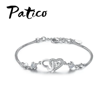 Top Quality Sweet Heart Pendant Girls Bracelet Fashion 925 Sterling Silver Shinning Cubic Zirconia Jewelry Wristband
Top Quality Sweet Heart Pendant Girls Bracelet Fashion 925 Sterling Silver Shinning Cubic Zirconia Jewelry Wristband