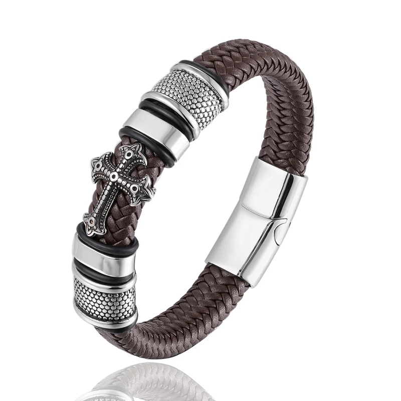 New style and powerful men stainless steel 16 strands vintage leather bracelet metal cross leather bracelet jewelry Men's gift
New style and powerful men stainless steel 16 strands vintage leather bracelet metal cross leather bracelet jewelry Men's gift