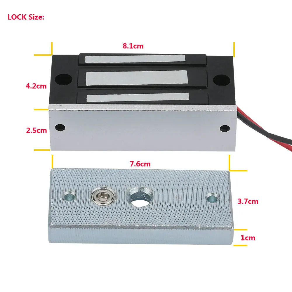 Mini Electric Lock 60KG/132lb Magnetic Lock For Door Fail Secure DC 12V for Door Entry Access Control System
Mini Electric Lock 60KG/132lb Magnetic Lock For Door Fail Secure DC 12V for Door Entry Access Control System