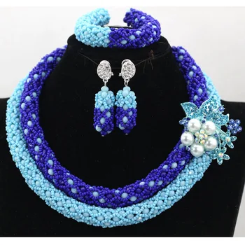 2017 Simple African Royal Blue Beads Necklace Set 2 Rows Nigerian Wedding Jewelry Set Crystal Jewelry Set Free Shipping QW195
2017 Simple African Royal Blue Beads Necklace Set 2 Rows Nigerian Wedding Jewelry Set Crystal Jewelry Set Free Shipping QW195