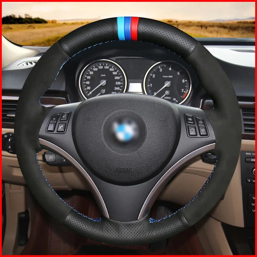 MEWANT Black Suede Car Steering Wheel Cover for BMW E90 320i 325i 330i 335i E87 120i 130i 120d Accessories kit
MEWANT Black Suede Car Steering Wheel Cover for BMW E90 320i 325i 330i 335i E87 120i 130i 120d Accessories kit