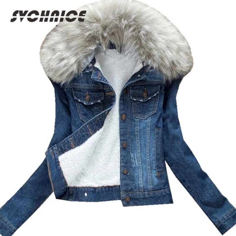 2019 Winter Womens Denim Jacket Fur Collar Thick Velvet Jeans Jacket Female Plus Size Warm Parkas Lambswool Bomber Coats Girl
2019 Winter Womens Denim Jacket Fur Collar Thick Velvet Jeans Jacket Female Plus Size Warm Parkas Lambswool Bomber Coats Girl