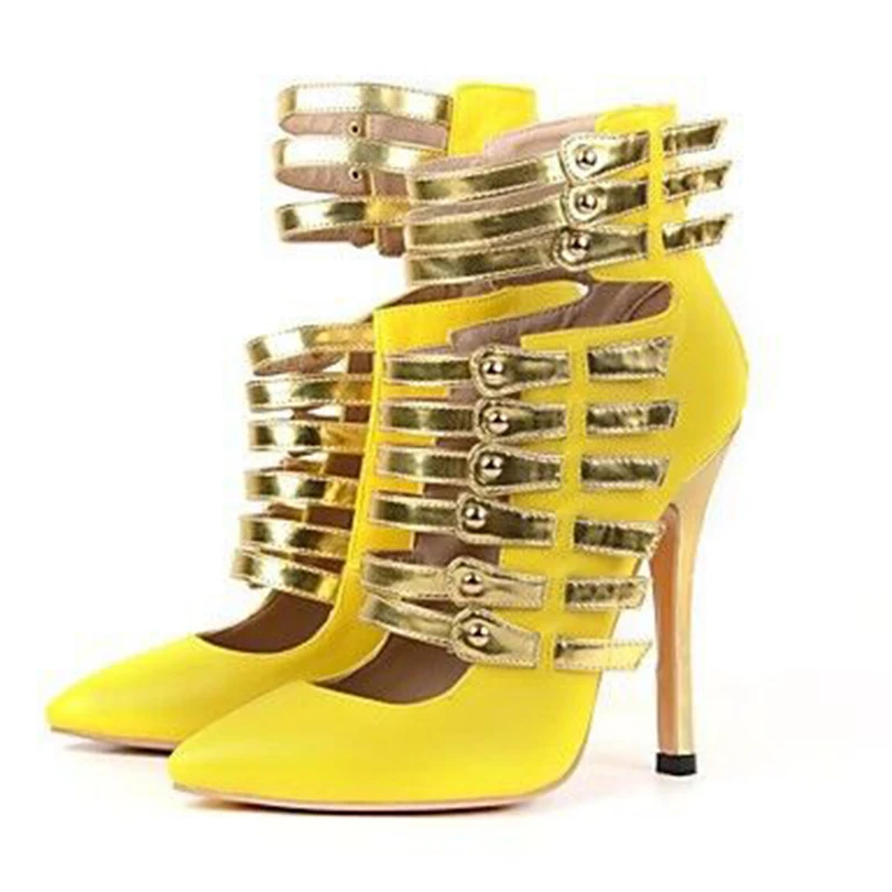 New Yellow High Heel Shoes Woman Pumps Gladiator Sandals Pointed Toe High Heels Sexy Rome Handmade Shoe
New Yellow High Heel Shoes Woman Pumps Gladiator Sandals Pointed Toe High Heels Sexy Rome Handmade Shoe
