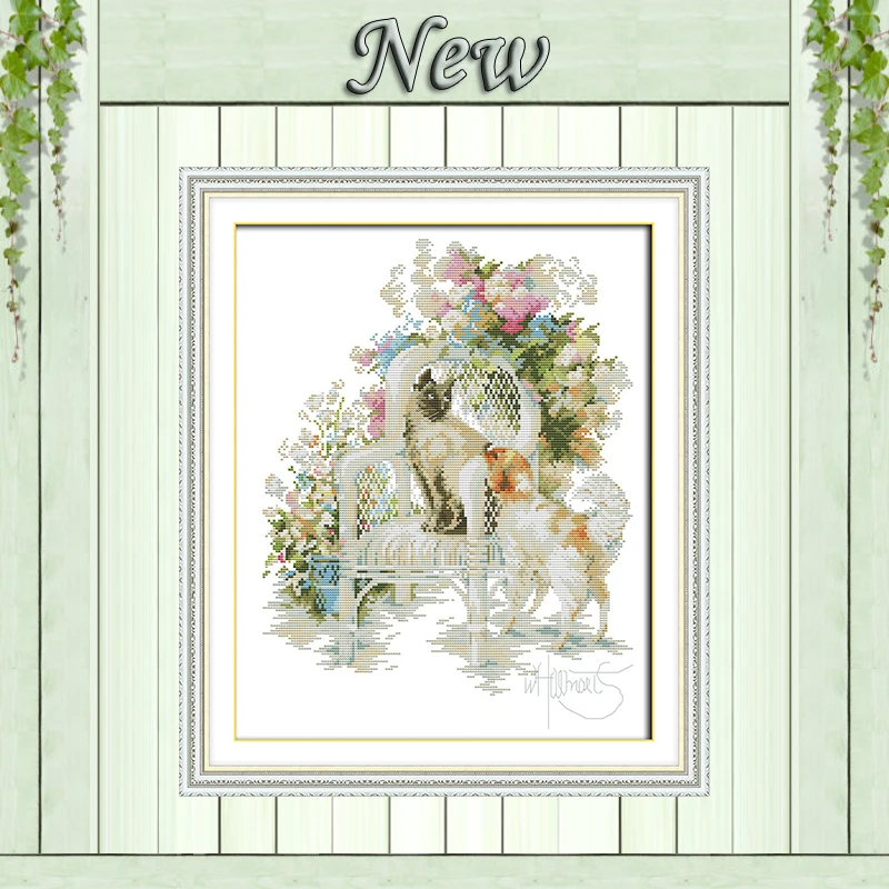The cat and the dog flower Painting Counted Printed on the canvas DMC 14CT 11CT DIY Cross Stitch Needlework Kits Embroidery Sets
The cat and the dog flower Painting Counted Printed on the canvas DMC 14CT 11CT DIY Cross Stitch Needlework Kits Embroidery Sets