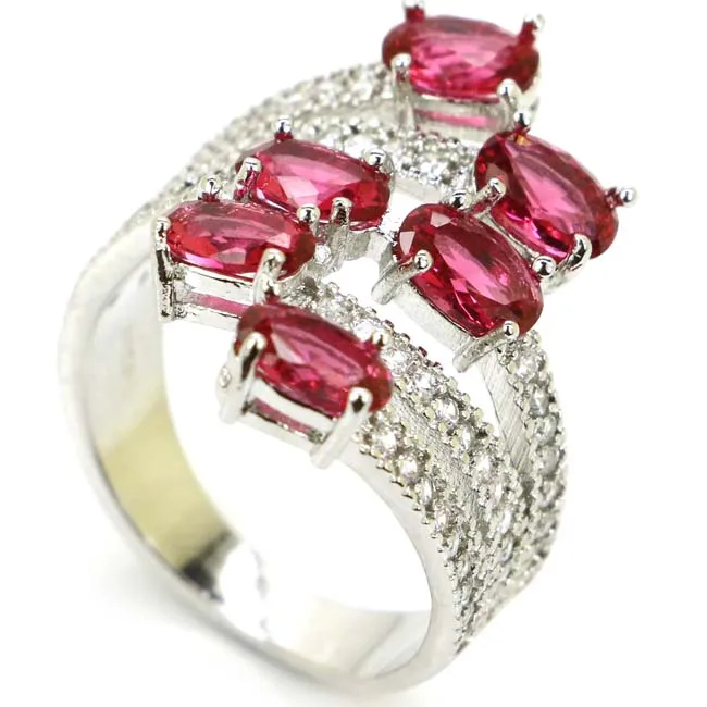 7.75# Charming Pink Raspberry Rhodolite Garnet CZ Ladies Present Silver Ring 23x13mm
7.75# Charming Pink Raspberry Rhodolite Garnet CZ Ladies Present Silver Ring 23x13mm