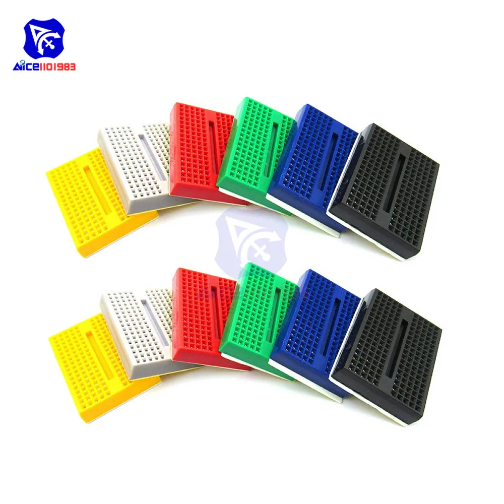 1 Piece 6 Color Value Yellow/White/Red/Green/Blue/Black PCB 170 Tie-Points Mini Solderless Breadboard for Arduino Proto Shield
1 Piece 6 Color Value Yellow/White/Red/Green/Blue/Black PCB 170 Tie-Points Mini Solderless Breadboard for Arduino Proto Shield