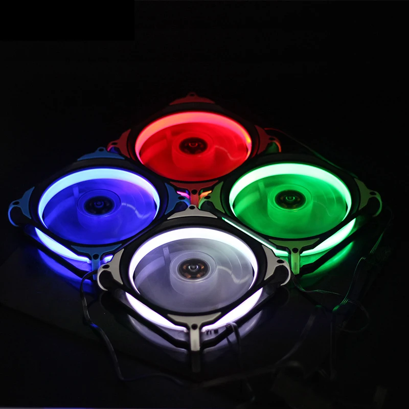 1pcs Aigo Blue Halo LED 140mm PC CPU Computer Case Cooling Ring Clear Quite Fan