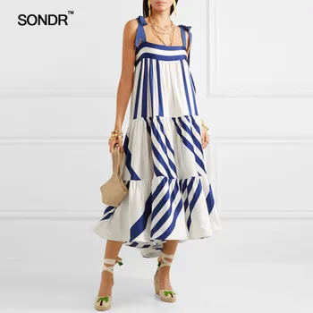SONDR Striped Spaghetti Strap Long Women's Dresses Casual Off Shoulder Back Less Bow Lace Up Female Clothes 2019 Fashion
SONDR Striped Spaghetti Strap Long Women's Dresses Casual Off Shoulder Back Less Bow Lace Up Female Clothes 2019 Fashion