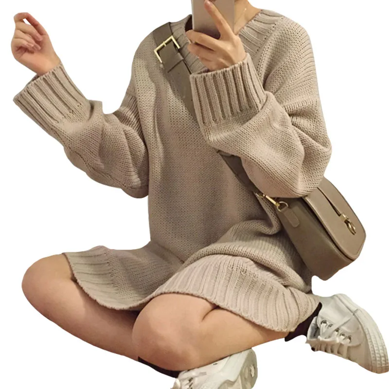 Women Leisure Harajuku Sweaters Autumn Winter All Match V Neck Solid Color Knitted Long Pullovers Female Cute Thick Warm Jumper
Women Leisure Harajuku Sweaters Autumn Winter All Match V Neck Solid Color Knitted Long Pullovers Female Cute Thick Warm Jumper