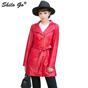 SHILO GO Fashion Street Women's Casual lapel bow belt zipper long sleeve Sheepskin Genuine Leather long coat Ladies Concise Coat
SHILO GO Fashion Street Women's Casual lapel bow belt zipper long sleeve Sheepskin Genuine Leather long coat Ladies Concise Coat