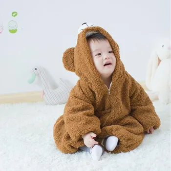 Cute 1PC Baby Boy Brown Bear Bodysuit Thick Quilted Cotton Infant Boy Outfit Jumpsuit Baby Girl Winter Coral Fleece Hood Clothes
Cute 1PC Baby Boy Brown Bear Bodysuit Thick Quilted Cotton Infant Boy Outfit Jumpsuit Baby Girl Winter Coral Fleece Hood Clothes