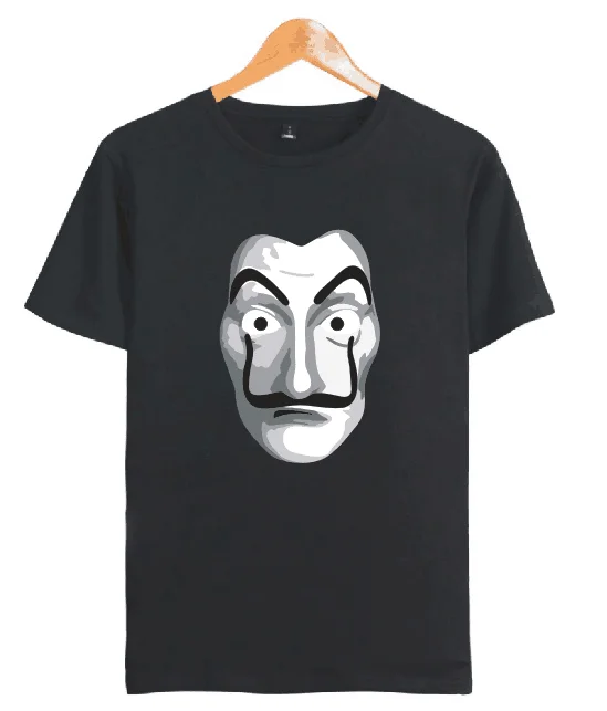 La Casa De Papel Mask T-Shirt Black for Men Short Sleeve - Dali Mask T-Shirt Men Tee Shirt Tops Short Sleeve Cotton Fitness
La Casa De Papel Mask T-Shirt Black for Men Short Sleeve - Dali Mask T-Shirt Men Tee Shirt Tops Short Sleeve Cotton Fitness