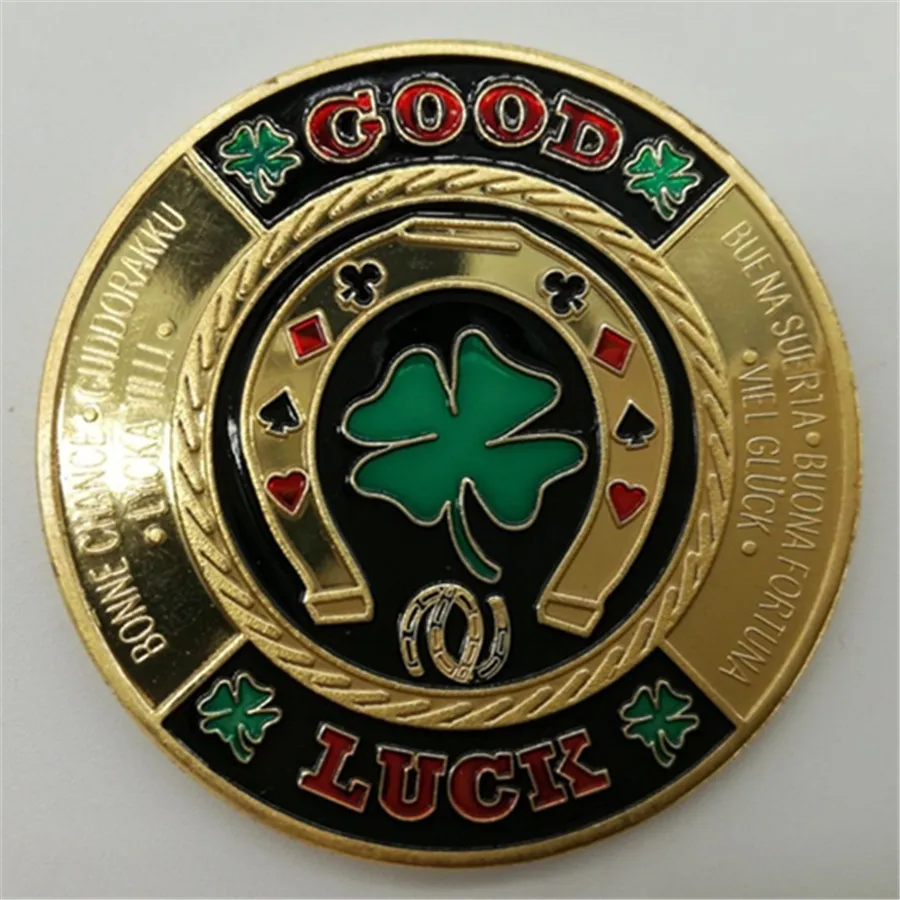 Casino Metal Chip Coins 4 Leaf Clover Poker Card Guard Protector Lucky Souvenir,5pcs/lot free shipping
Casino Metal Chip Coins 4 Leaf Clover Poker Card Guard Protector Lucky Souvenir,5pcs/lot free shipping